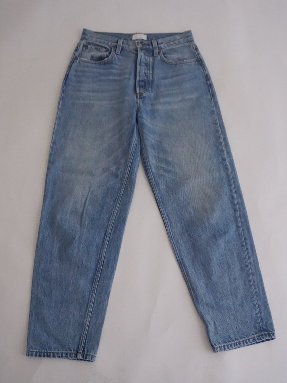 Boyish Gilda Light Wash Toby High Rise Straight Leg Jeans Button Fly Denim 27